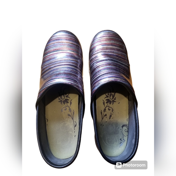 Dansko Pro XP Women's Clogs Grey Multicolored Patent Leather Sz 41 EU/10.5-11 US - Picture 6 of 11